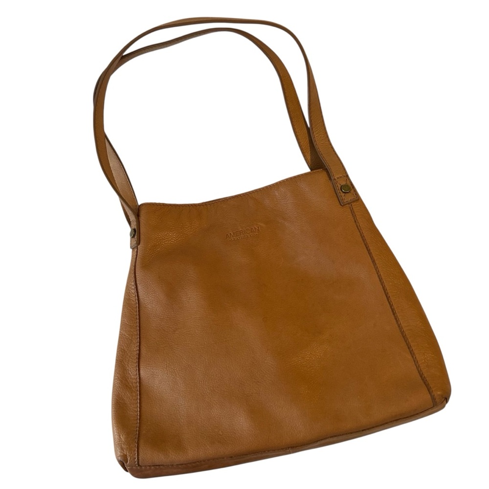 American Leather Co. Tan Camel Leather Shoulder Tote Bag